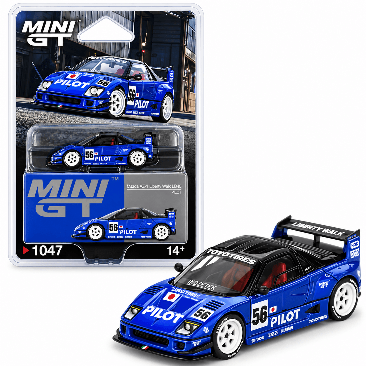 Mini Gt Mazda Az-1 Liberty Walk Lb40 #1047 Pilot Azul