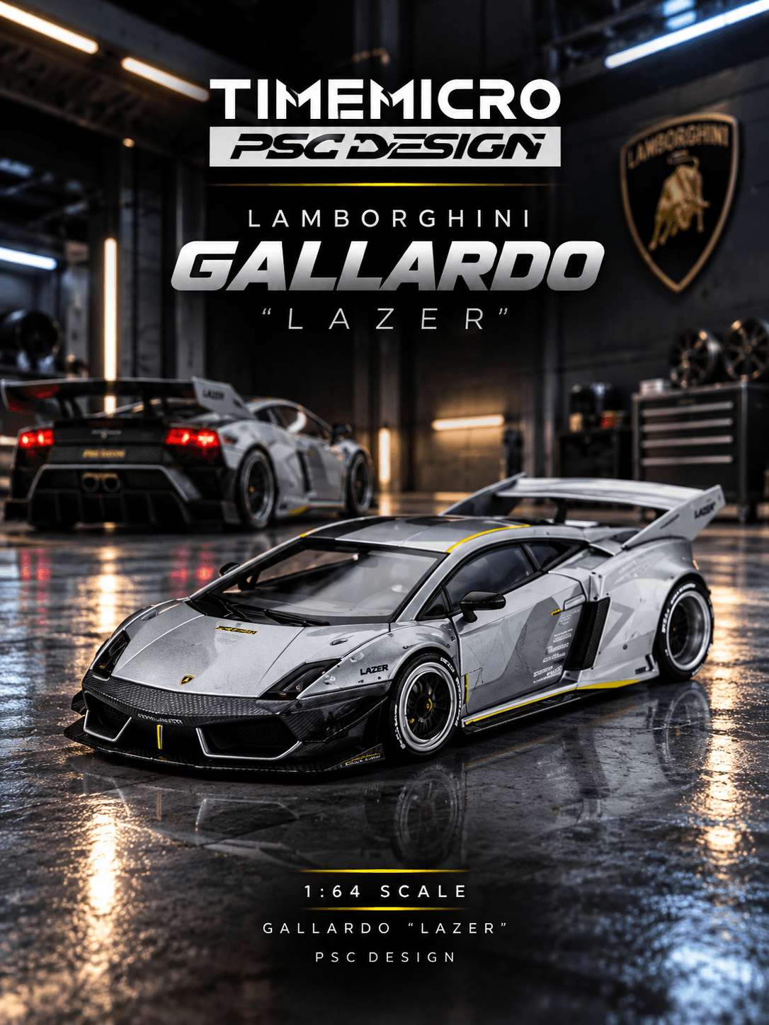 Gallardo "Lazer" Fighter Jet Gray 1:64 TimeMicro 1:64 TimeMicro
