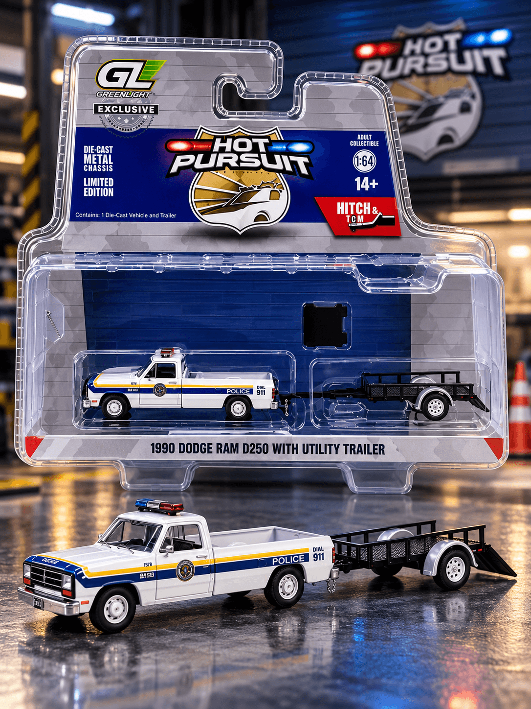 Dodge Ram D250 1990 Police com Reboque