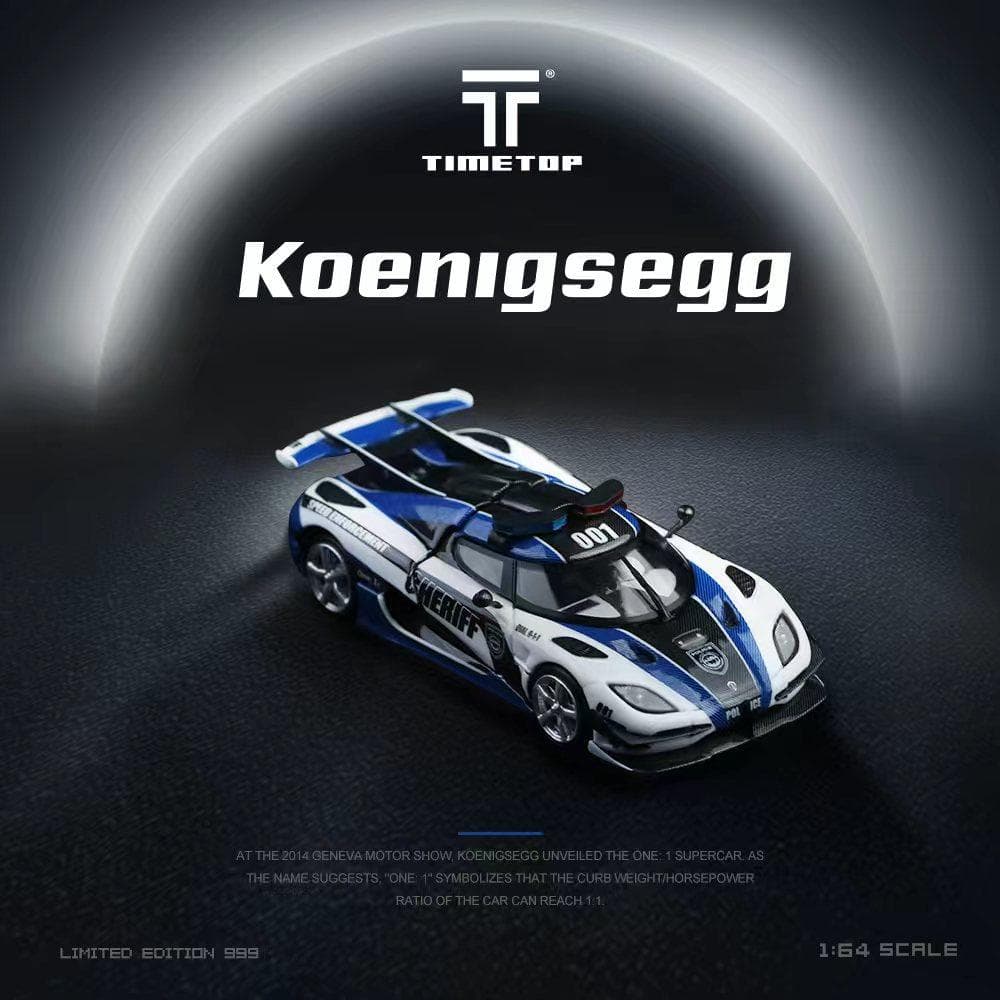 Koenigsegg One1 Police Car 1:64 TimeMicro