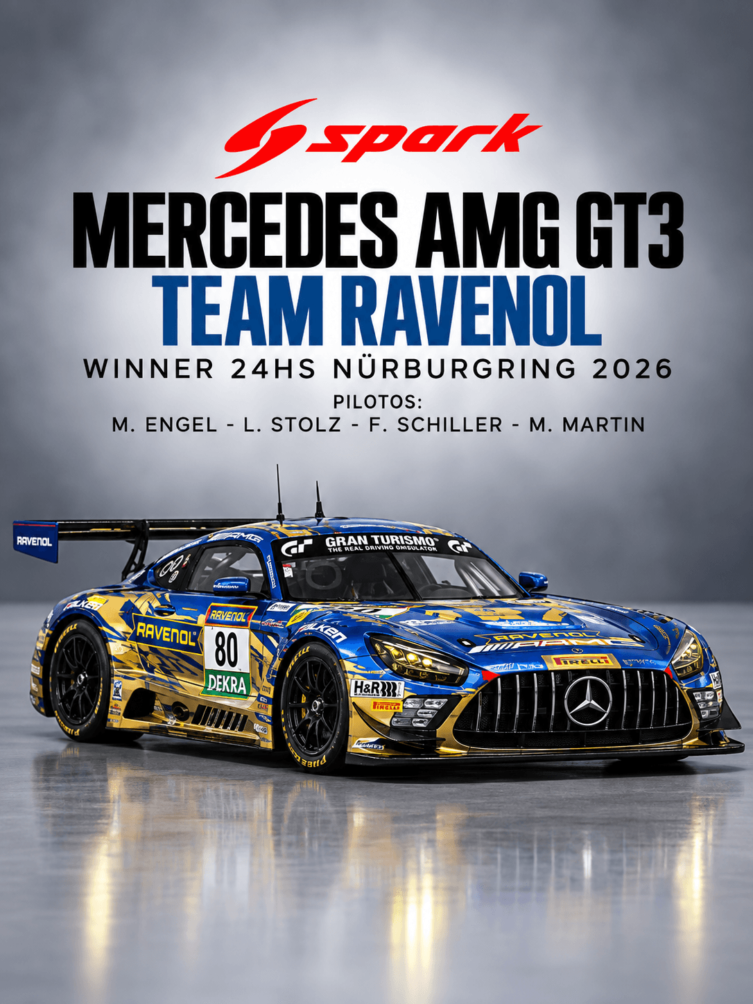 Mercedes AMG GT3 Team RAVENOL Winner 24Hs Nürburgring 2026 1:64 Spark