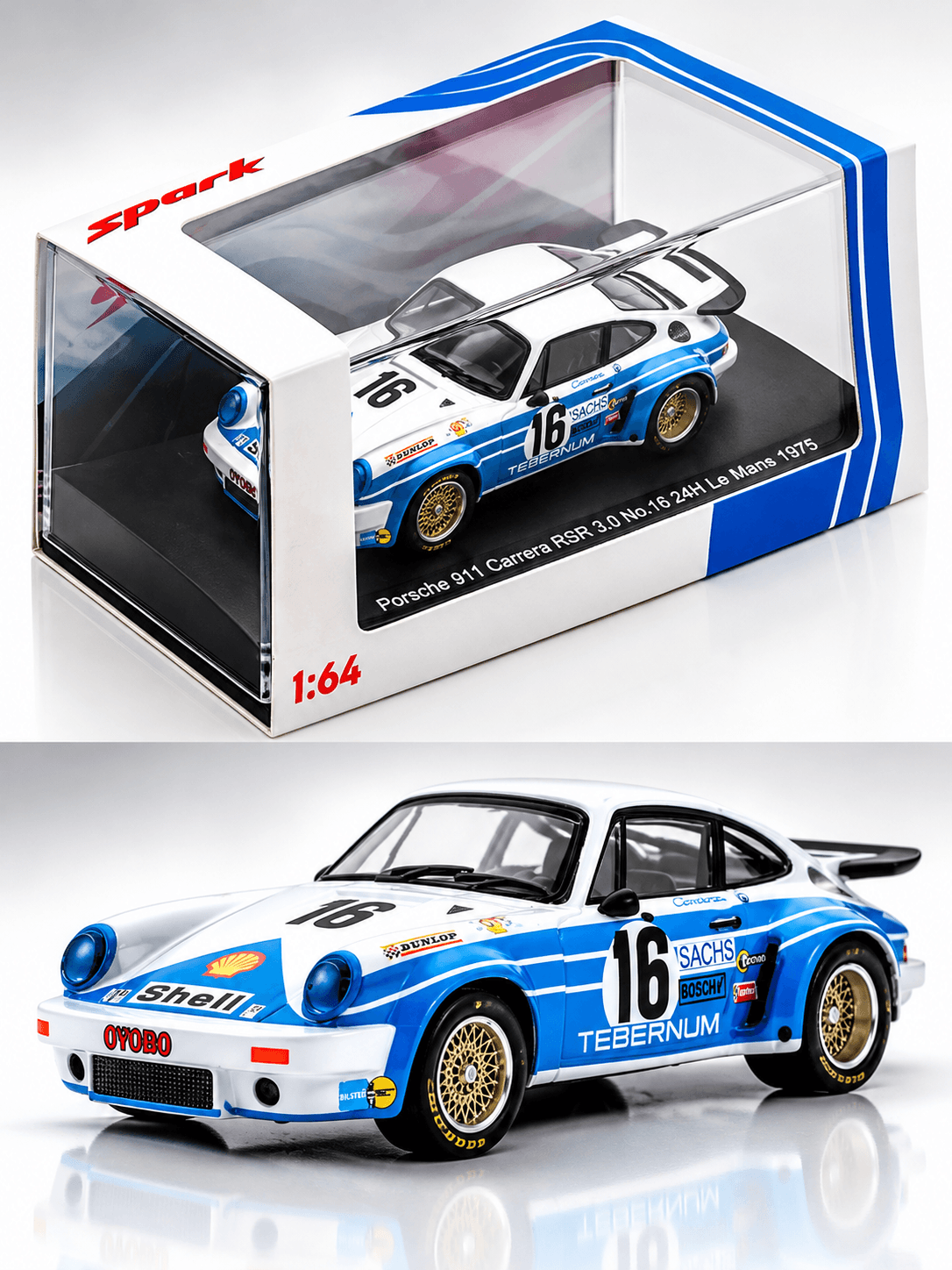 Porsche 911 Carrera Rsr 3.0 No.16 Le Mans 1975 1:64 Spark