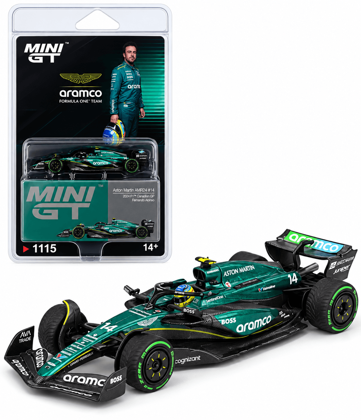 MINI GT – Aston Martin AMR24 #14 Fernando Alonso – Escala 1:64