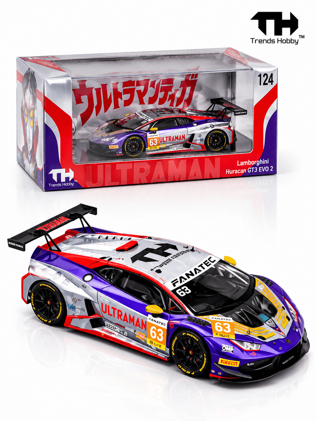 Trends Hobby – Lamborghini Huracán GT3 EVO2 Ultraman #63 – Escala 1:64