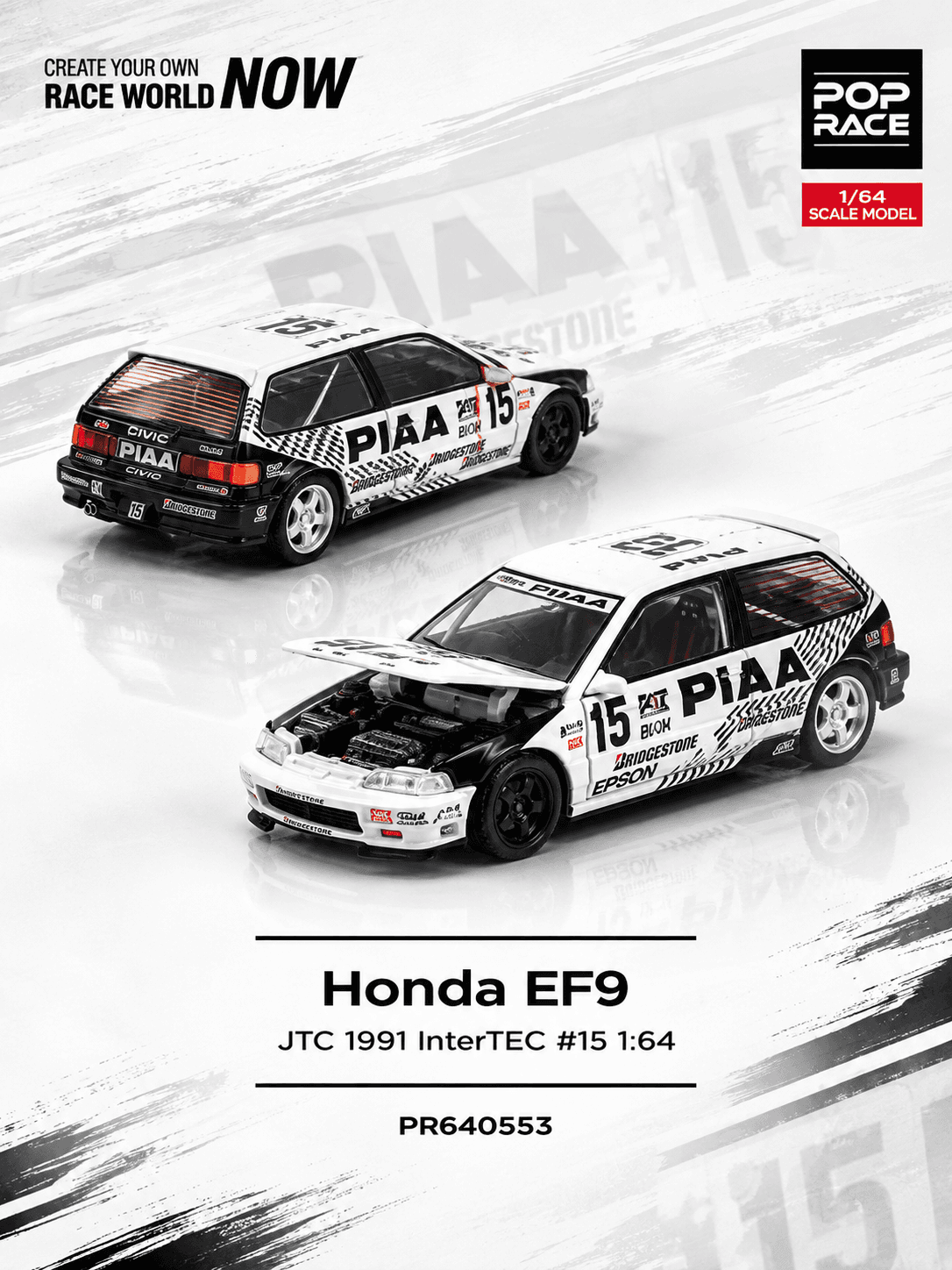 HONDA CIVIC (EF9) #15 JTC 1991 InterTEC 1:64 POP RACE