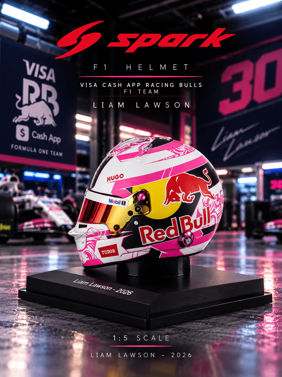 Capacete Visa Cash App Racing Bulls F1 Team Liam Lawson 2026 1:5 Spark