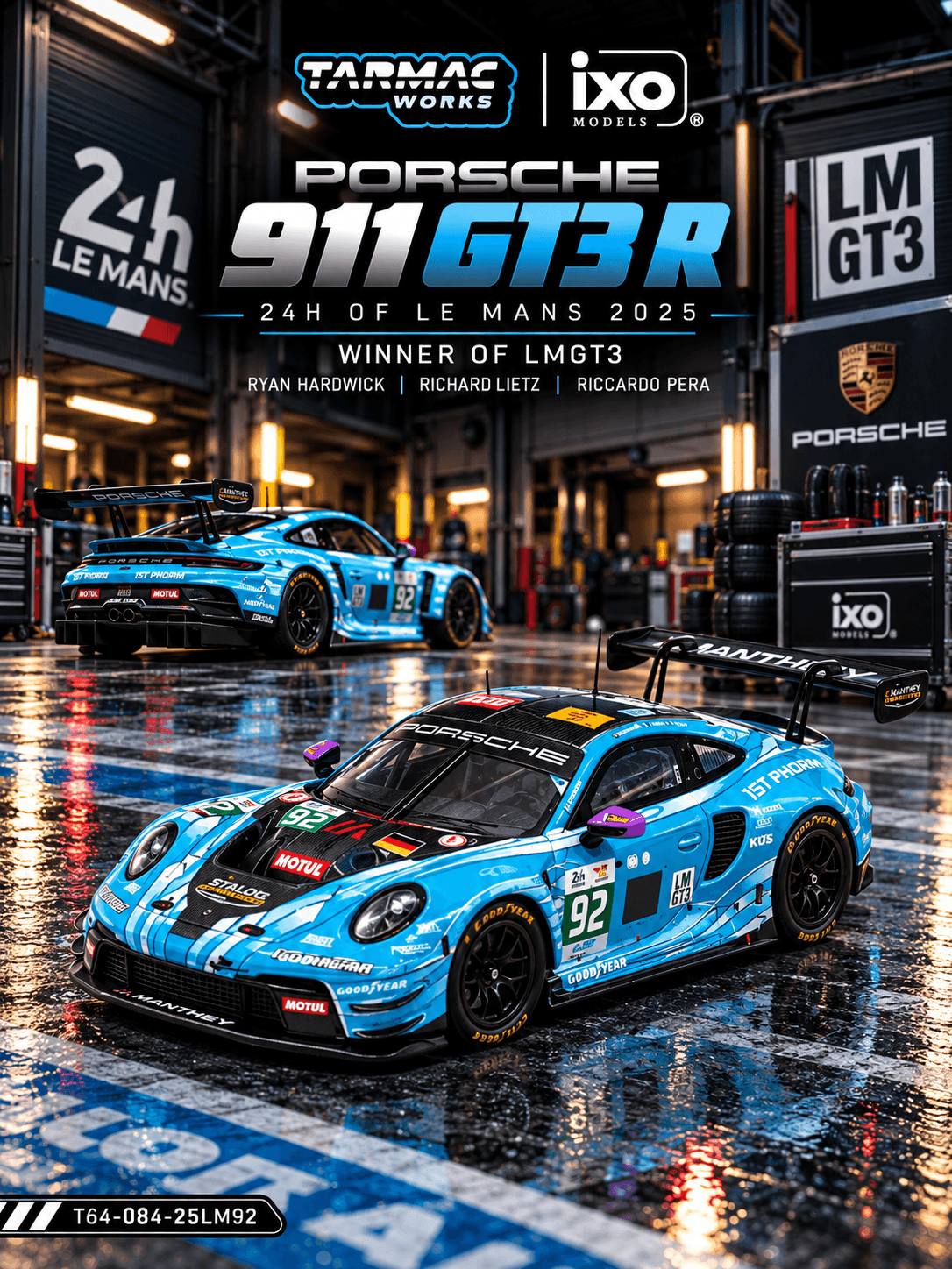 Porsche 911 GT3 R 24h of Le Mans 2025 - Winner of LMGT3 Ryan Hardwick / Richard Lietz / Riccardo Pera