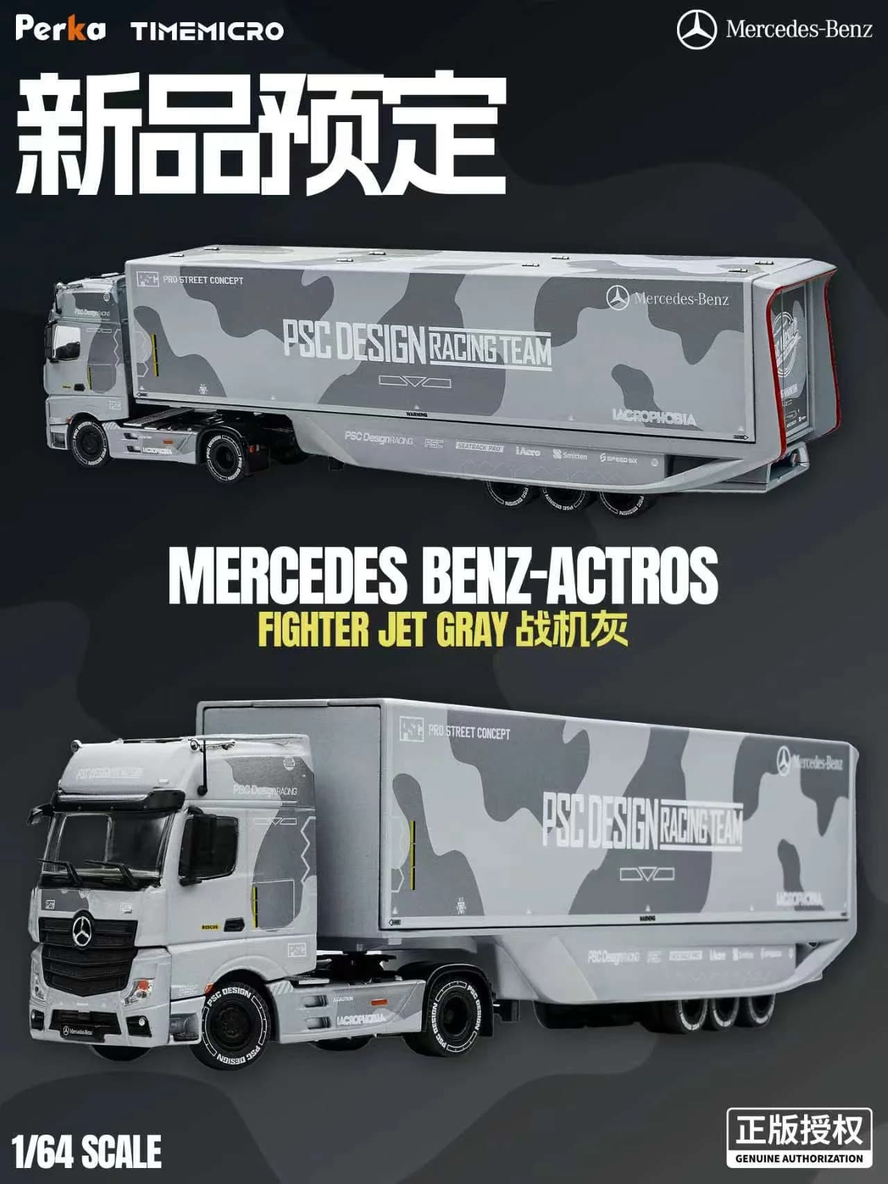 TimeMicro 1:64 Mercedes-Benz: Actros Aero Trailer PSC Jato de Combate Cinza
