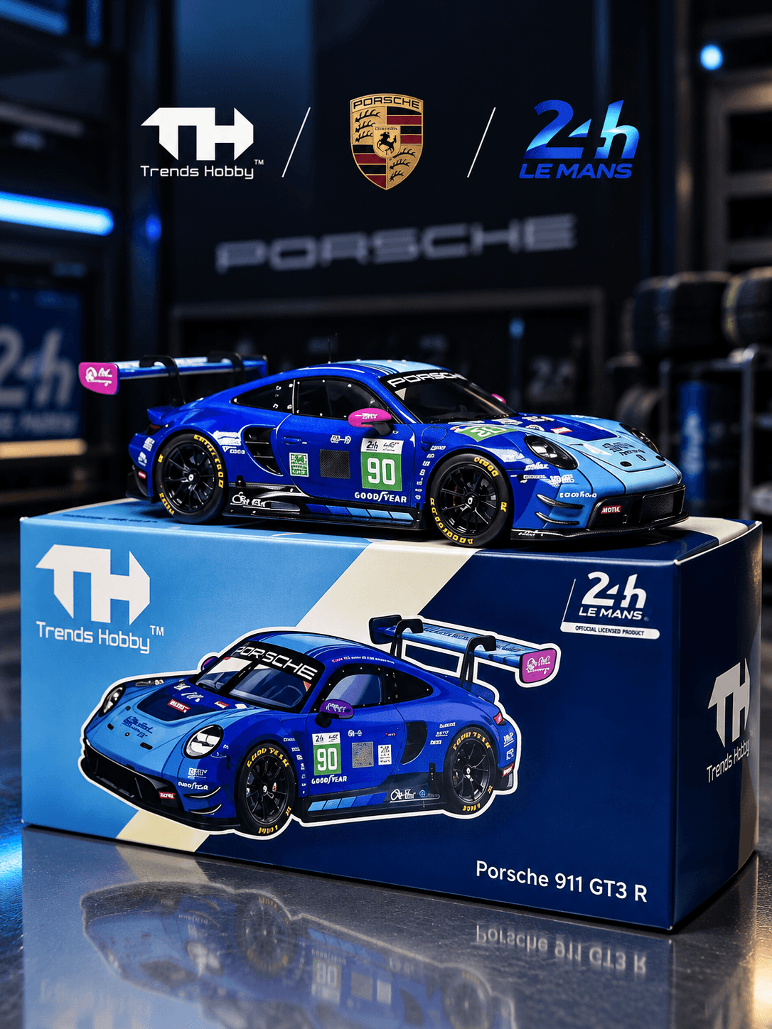 Trends Hobby – Porsche 911 GT3 R #90 Le Mans – Escala 1:64