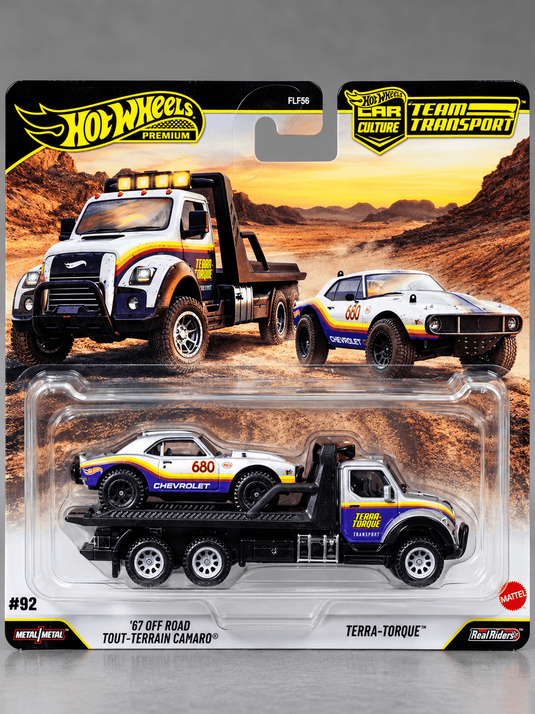 Hot Wheels Premium – '67 Off Road Camaro + Terra-Torque – Escala 1:64
