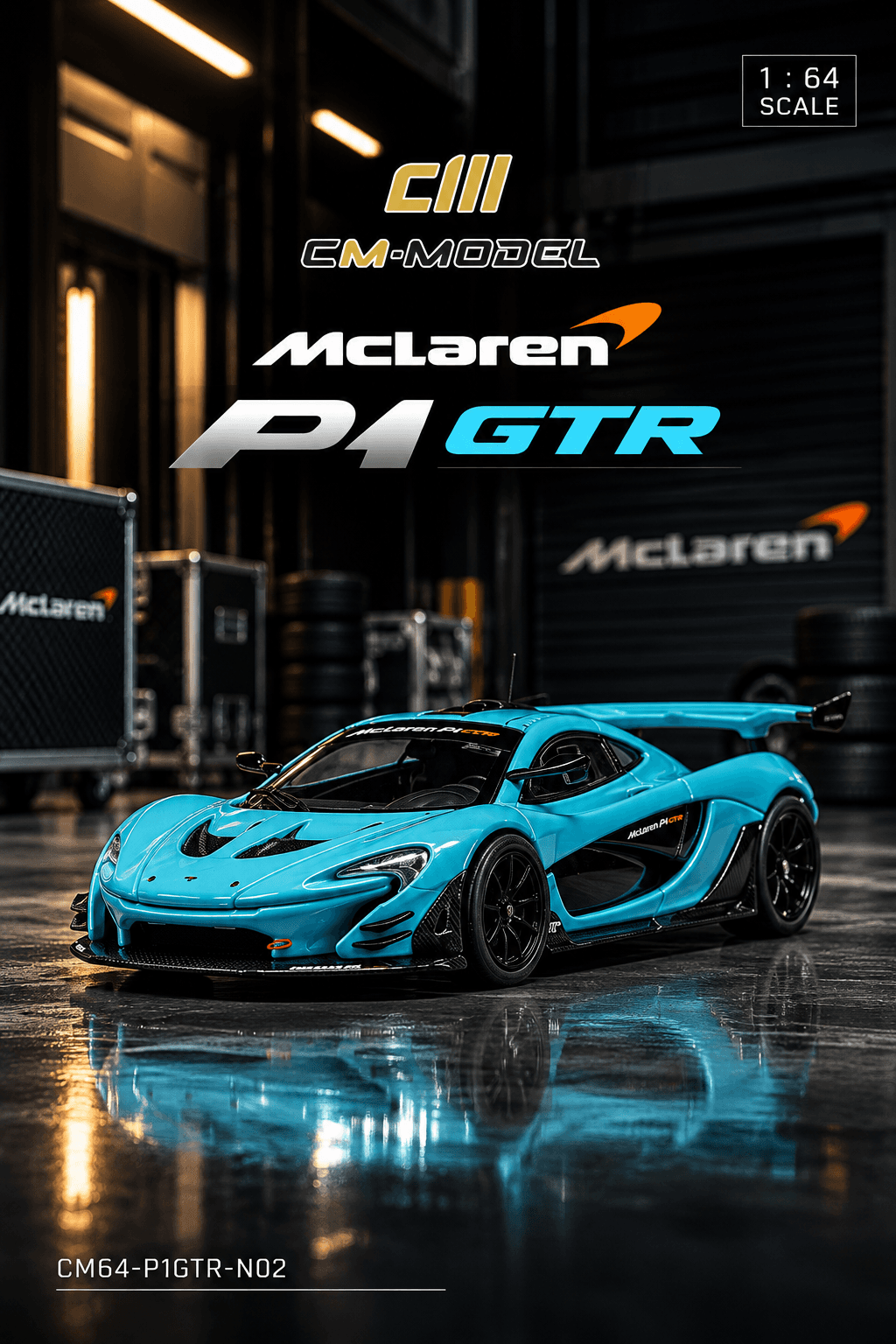 McLaren P1GTR Iridium Blue 1:64 CM Model