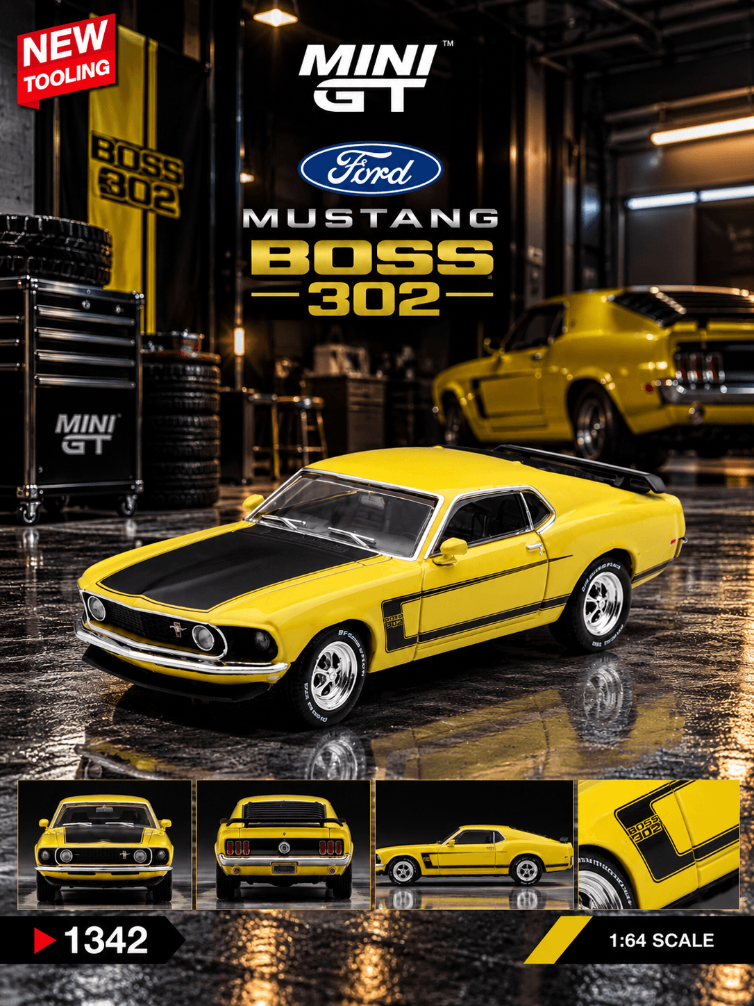 Ford Mustang Boss 302 1969 Bright Yellow