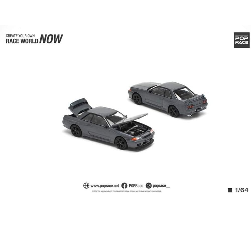 POP RACE Nissan Skyline GT-R R32 Gun Grey Metallic