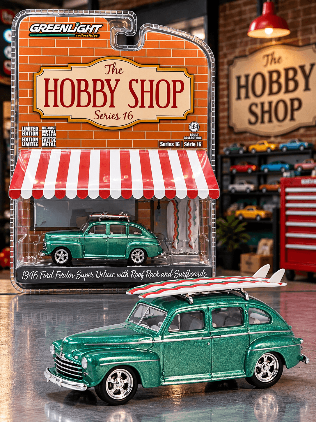 Ford Fordor Super Deluxe 1946 com Pranchas de Surf