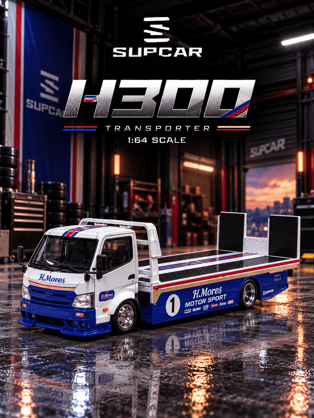H300 Flatbed Transport Trailer 1:64 SUPCAR
