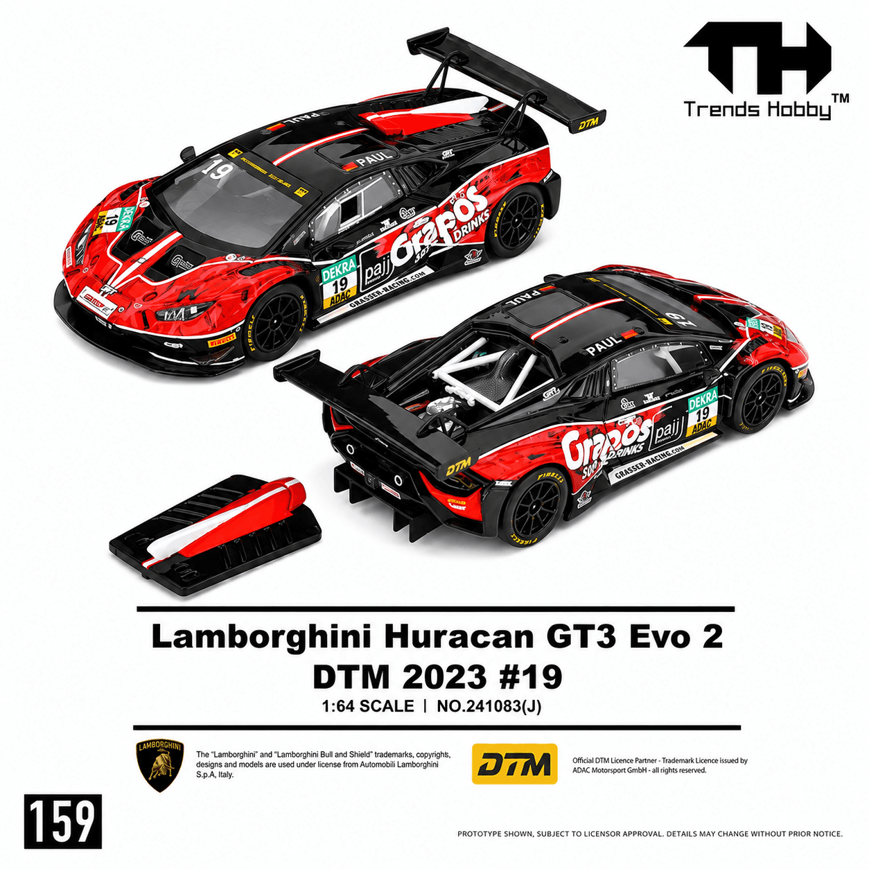 Lamborghini Huracan GT3 EVO2 DTM 2023 #19 1:64 Trends Hobby