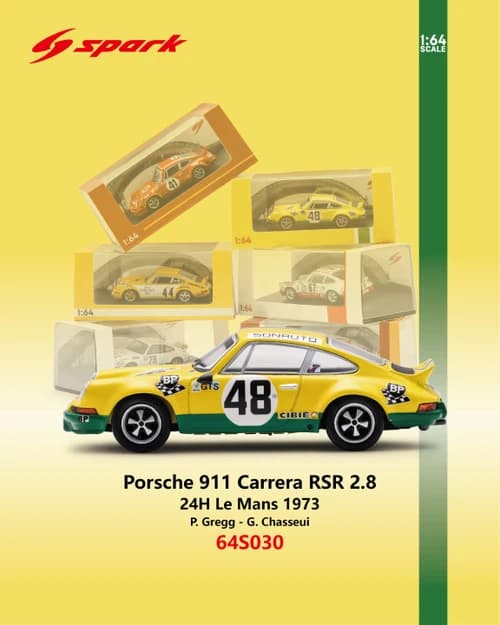 Porsche 911 Carrera RSR 2.8 No.48 24H Le Mans 1973 1:64 Spark