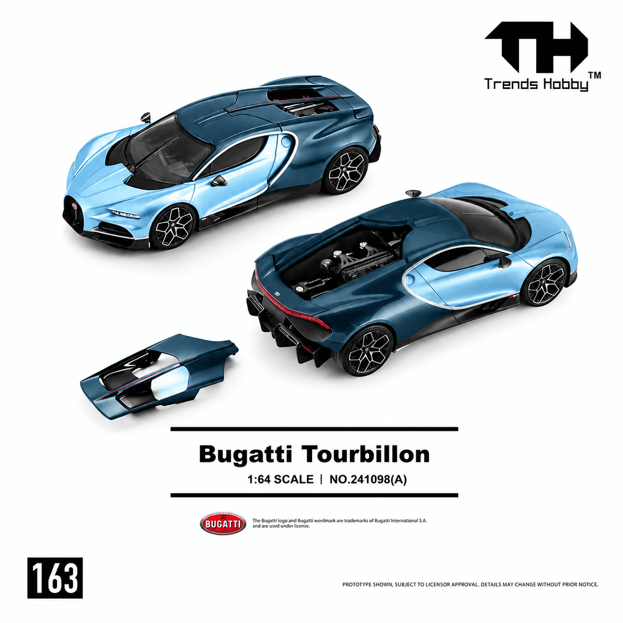 Bugatti Tourbillon 1:64 Trends Hobby Azul