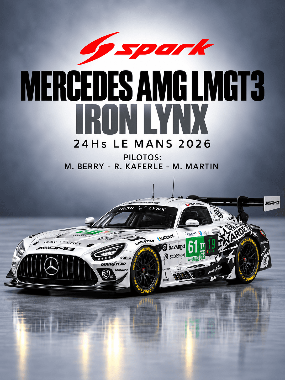 Mercedes AMG LMGT3 IRON LYNX 24Hs Le Mans 2026 1:64 Spark