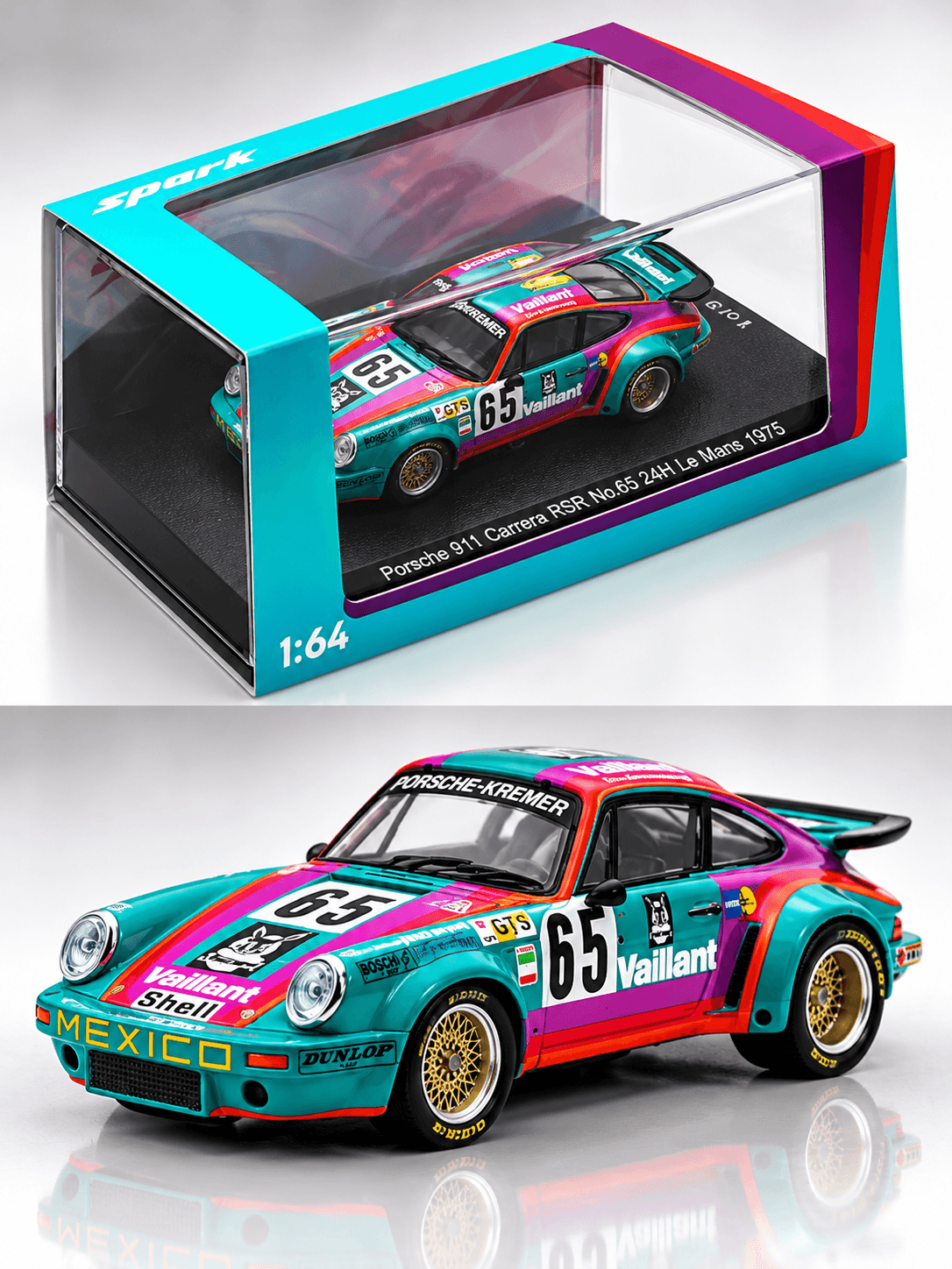 Spark Porsche 911 Carrera Rsr 3.0 #65 24h Le Mans 1975 1:64