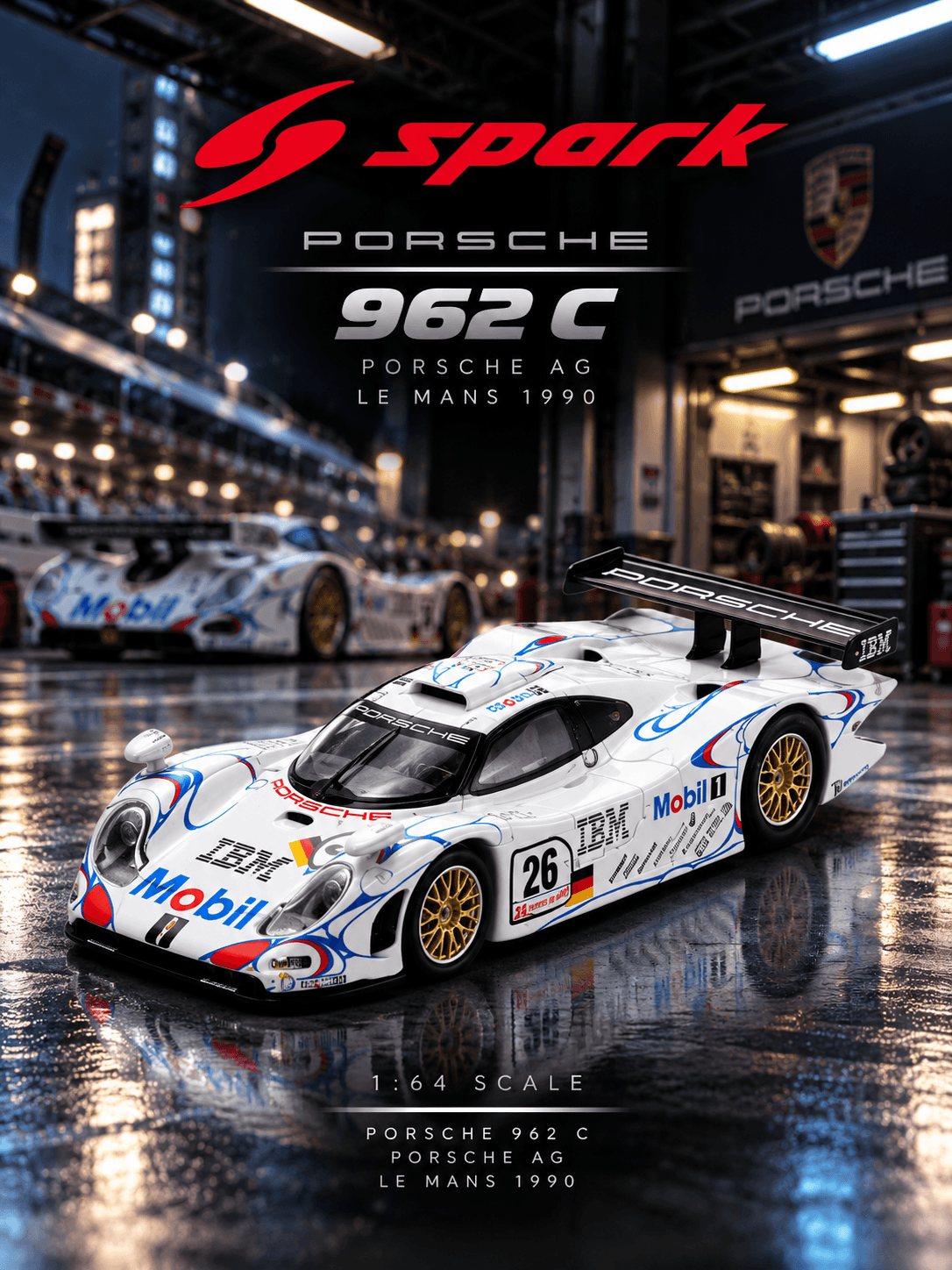 Porsche 911 GT1 No.26 Winner 24Hs Le Mans 1998 1:64 Spark