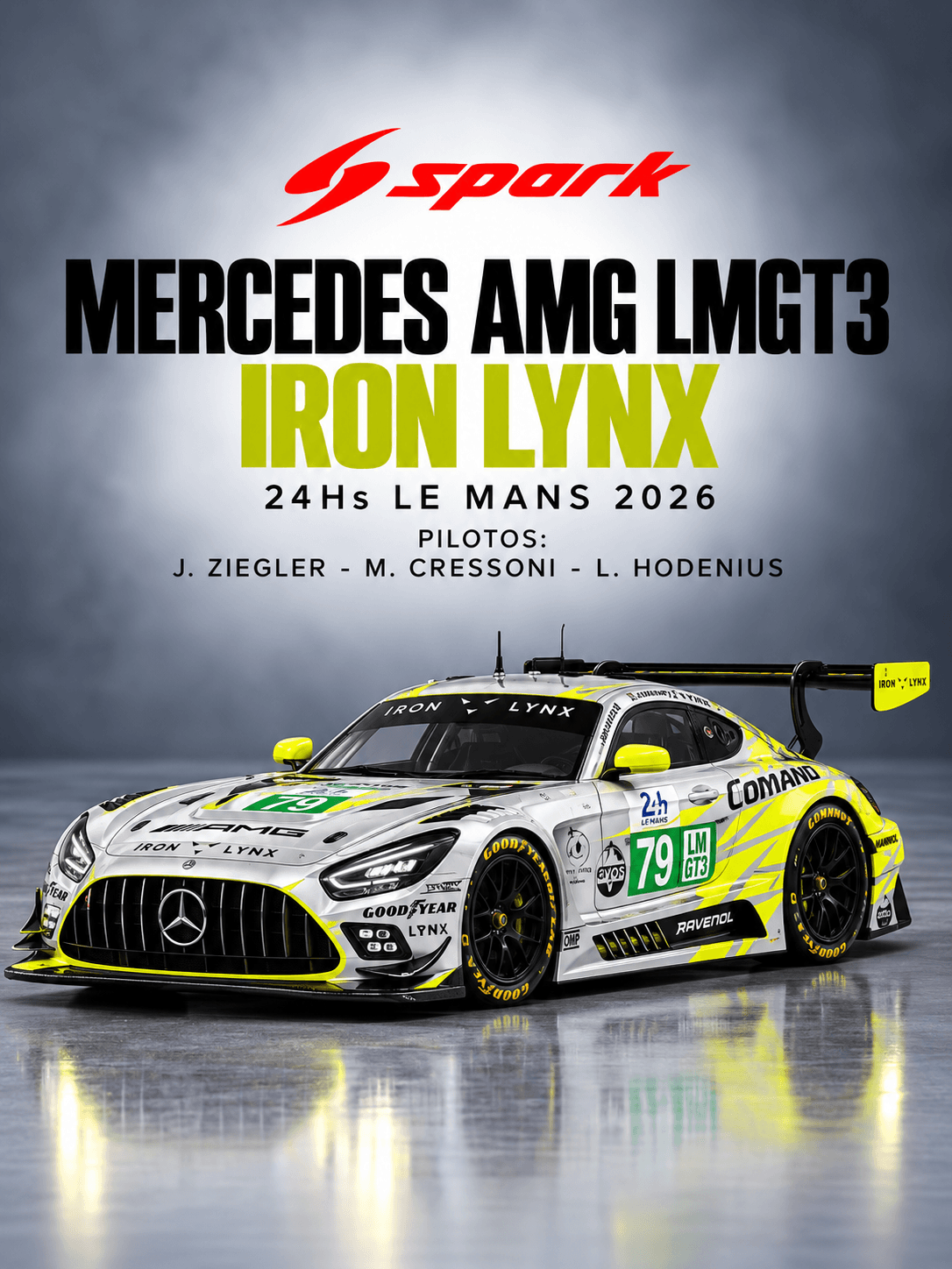 Mercedes AMG LMGT3 IRON LYNX 24Hs Le Mans 2026 1:64 Spark