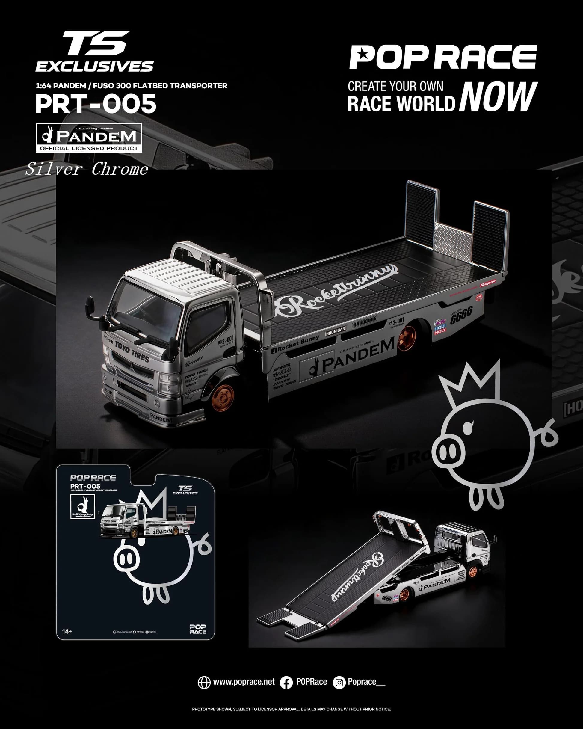 PANDEM FUSO 300 Silver Chrome 1:64