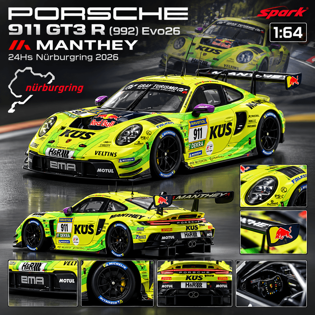 Porsche 911 GT3 R (992) Evo26 #911 Manthey – 24H Nürburgring 2026