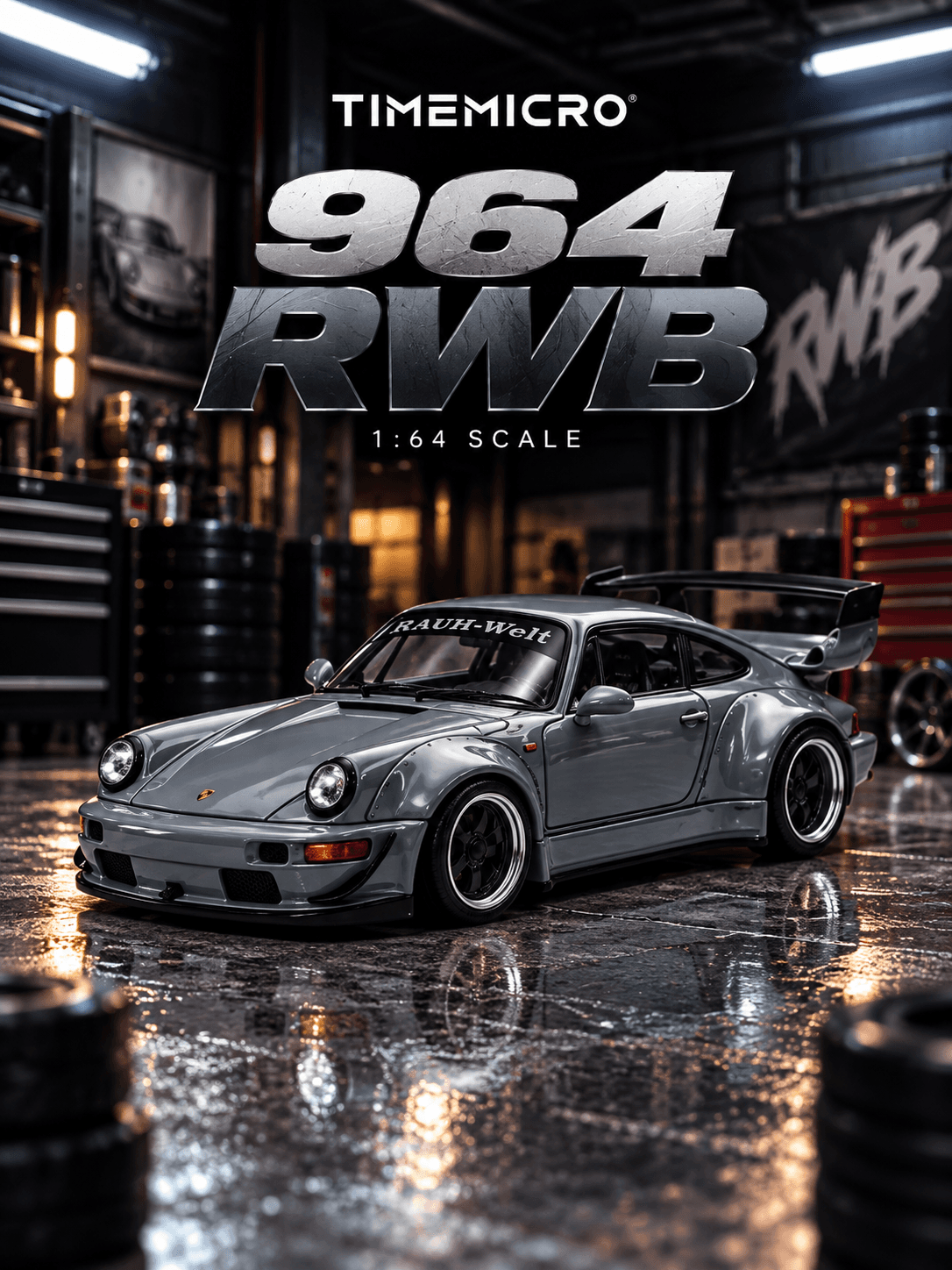 964 RWB 1:64 TimeMicro Cinza
