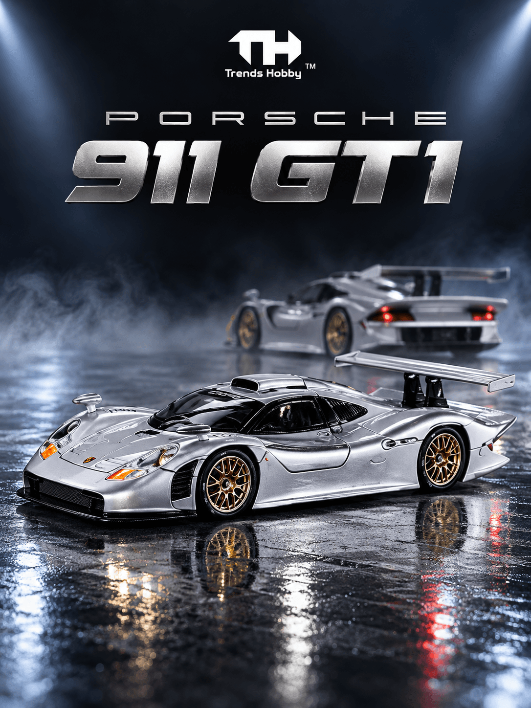 Porsche 911 GT1 1998 Prata QTD3