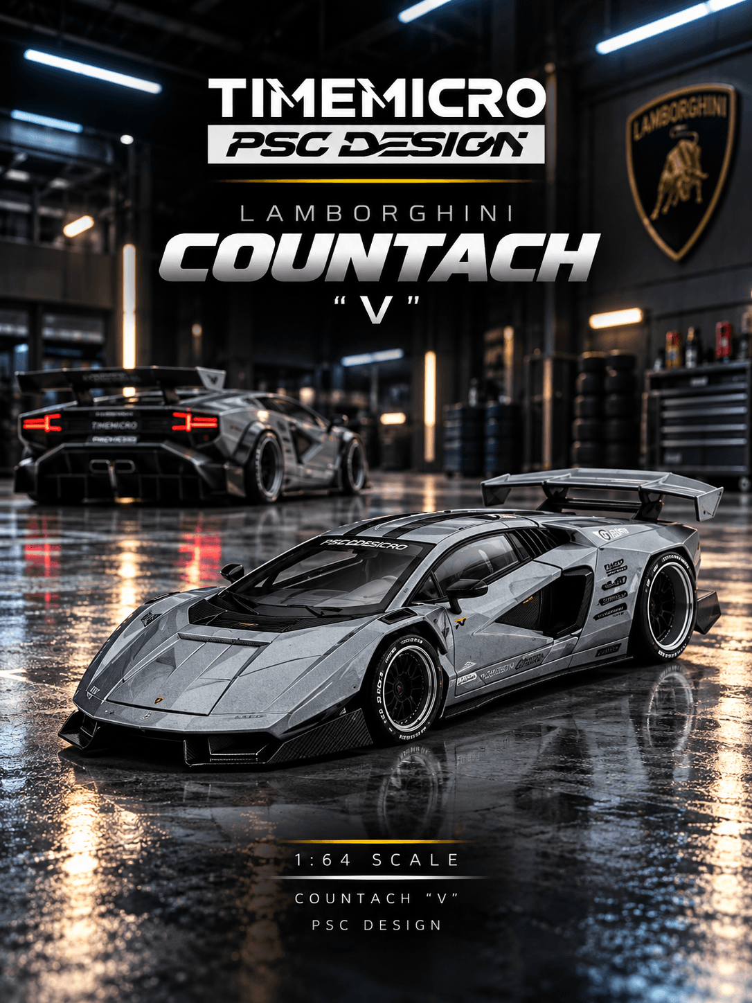 Countach "V" Fighter Jet Gray 1:64 TimeMicro 1:64 TimeMicro