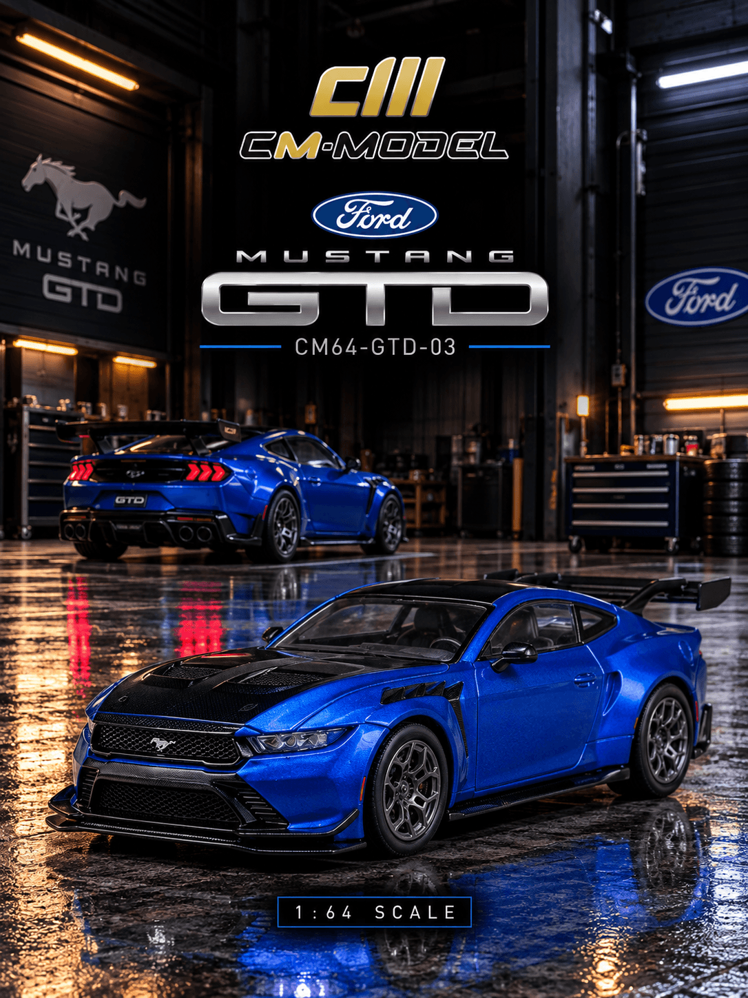 Ford GTD 1:64 CM Model Azul