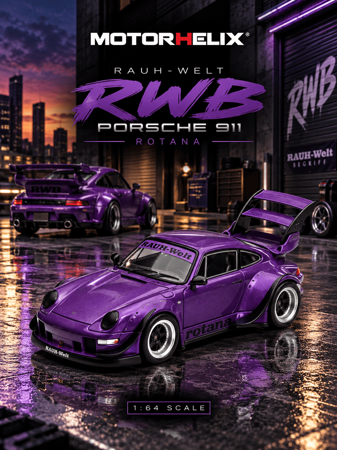RWB 993 Rotana 1:64 MOTORHELIX Purple
