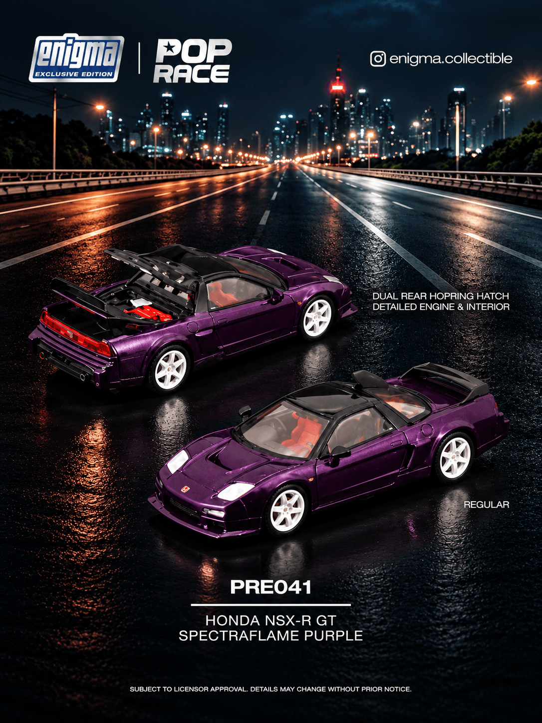 POP RACE – Honda NSX-R GT Spectraflame Purple – Escala 1:64