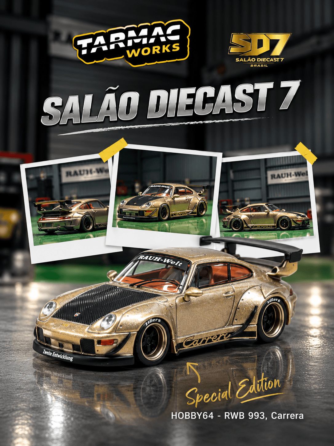 Tarmac Works Hobby64 - RWB 993 Carrera - Salão DieCast 7 Brasil Special Edition