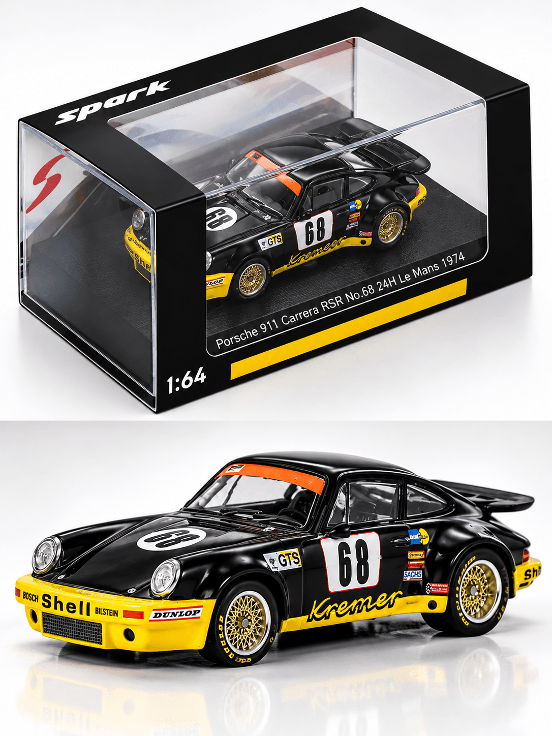 SPARK – Porsche 911 Carrera RSR Nº 68 – Le Mans 1974 – Escala 1:64