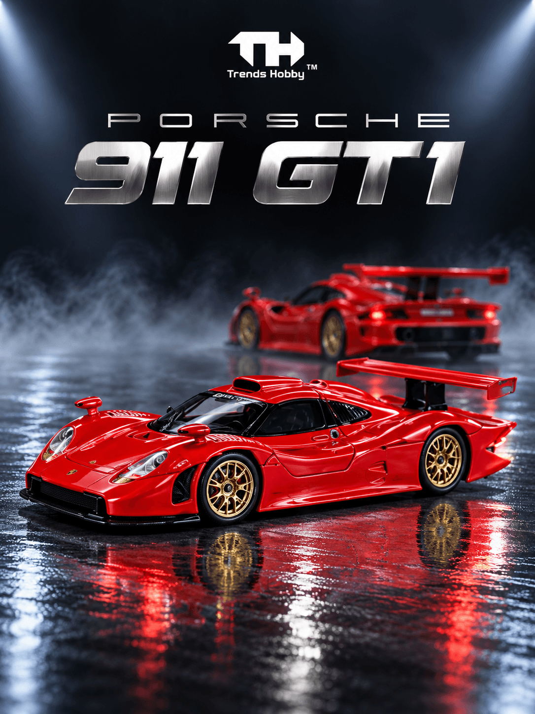 Porsche 911 GT1 1998 VERMELHA QTD3