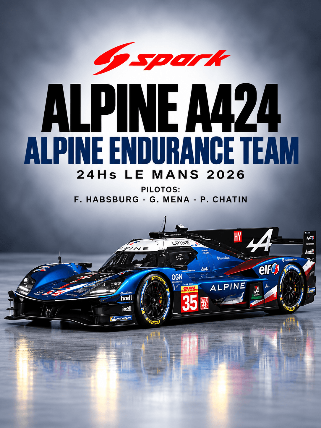Alpine A424 ALPINE ENDURANCE TEAM 24Hs Le Mans 2026 1:64 Spark