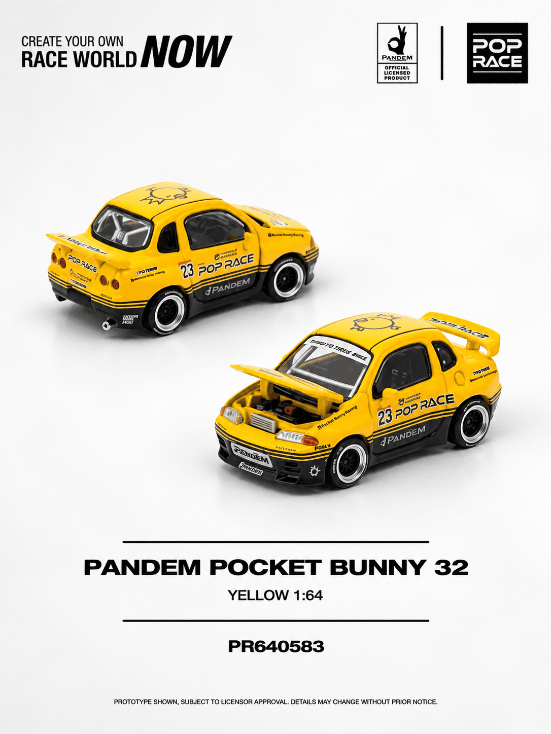 PANDEM Rocket Bunny 32 1:64 POP RACE Amarelo